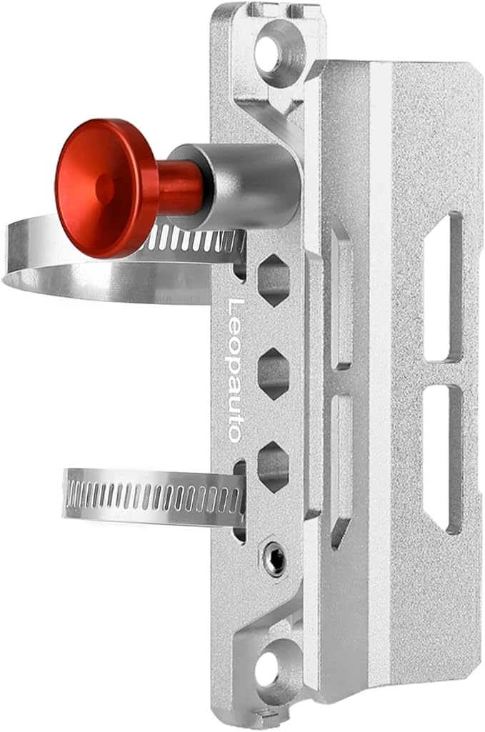 Universal Fire Extinguisher Mount, Aluminum Quick Release Roll Bar Fire Extinguisher Bracket Holder with 8 Clamps Compatible with Jeep Wrangler JK TJ JL JKU Polaris RZR Ranger UTV, Silver