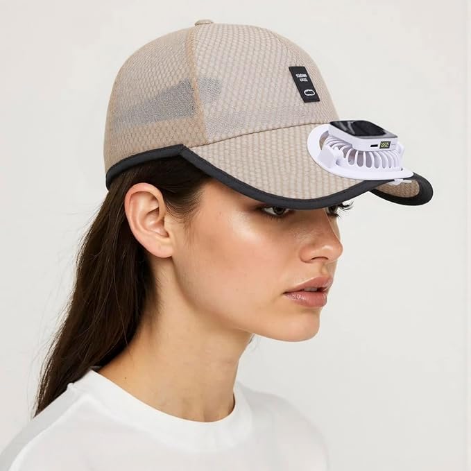 Men Women Solar Powered Fan Hat Cooling Baseball Hat Fishing Camping Beach Hats with Solar Fans Summer USB Charging Sun Hats