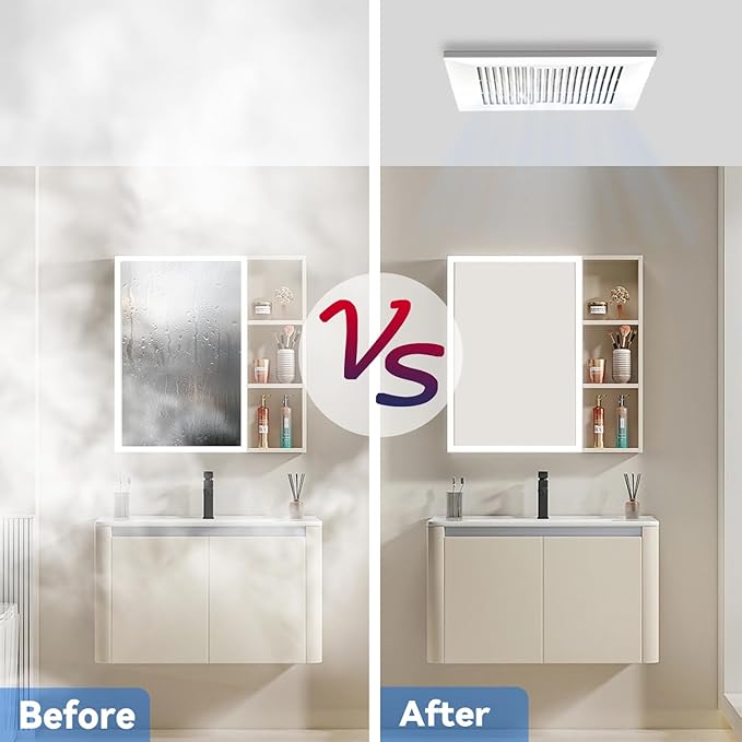 Bathroom Exhaust and Ventilation Fan 88CFM, Ultra-quiet Bath Fan Ceiling Mount Exhaust Fan 1.2Sones Household Bathroom Vent Exhaust Fan