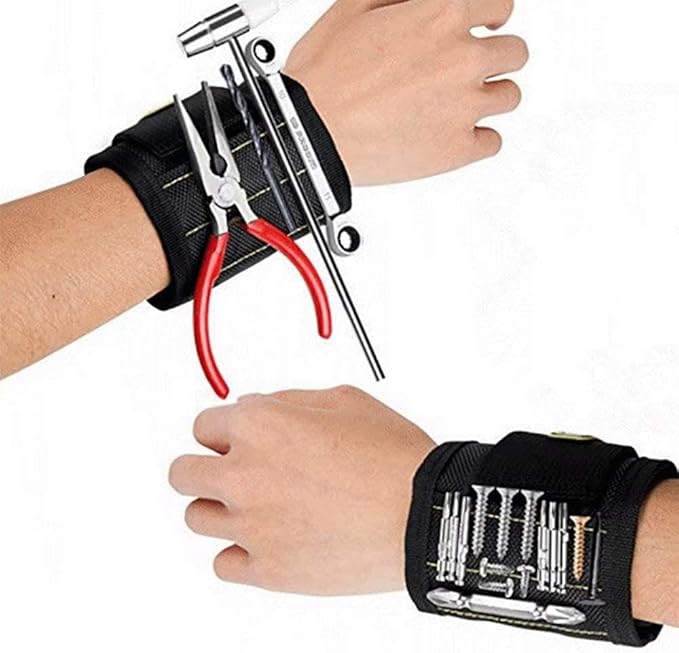 Magnetic Wristband for Tools – Adjustable Tool Holder with Strong Magnets – Ideal for Screws, Nails, Bolts, Drill Bits – Perfect for DIY, Carpentry, and Construction Work (blue, 1)