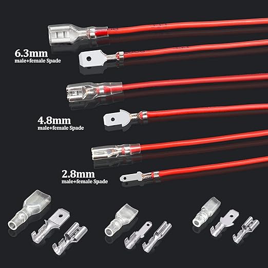 Twidec/360Pcs 2.8/4.8/6.3mm Quick Splice Male and Female Wire Spade Connector Crimp Terminal Block Assortment Kit with Insulating Sleeve for Electrical Wiring Car Audio Speaker