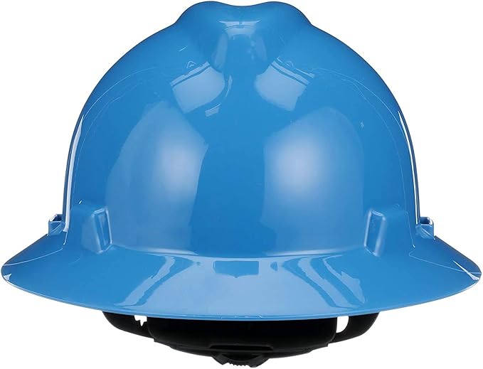 MSA V-Gard Full-Brim Hard Hat with Suspension - Polyethylene Shell, Superior Impact Protection and Self Adjusting Crown Straps - Standard Size Hard Hat