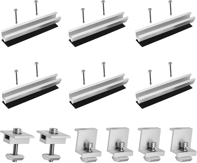 Solar Panel Mount Solar Panel mounting Brackets Z Brackets Lightweight Aluminum 12CM, for Solar Panel Bracket, trapezoidal Plate Flat roof mounting photovoltaic Accessory kit (6 Pieces)