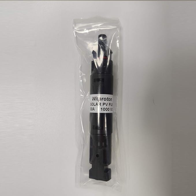 30A Solar in-line Fuse Holder, IP68 1000V for Solar Panel and Inverter in Photovoltaic System, Male and Female Connector with 1 Fuse