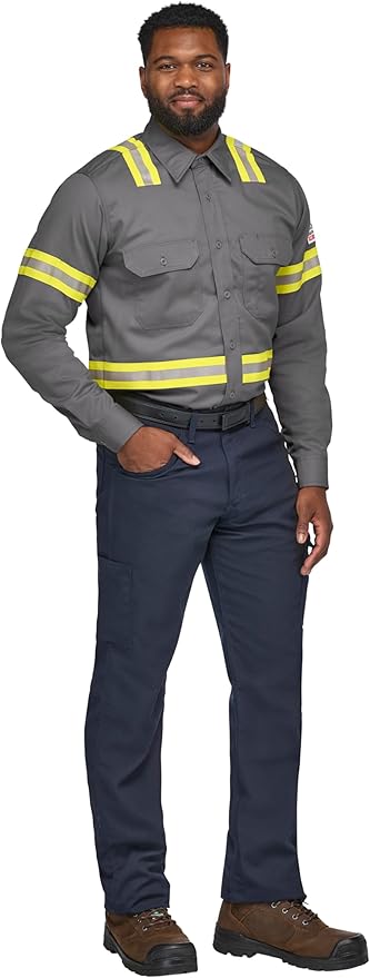 Bulwark FR Men's Midweight Fr Enhanced Visibility Uniform Shirt