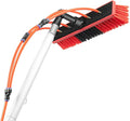 26 FT Solar Panel Cleaning Brush, Adjustable Window Cleaning Brush and Pole, 20M Hose & 180 Rotating BrushHead, Outdoor Window Glass Washing Cleaner Equipment Tool