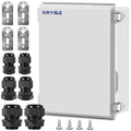 Waterproof Outdoor Project ABS Plastic Junction Box IP67 Weatherproof Dustproof Enclosure with Hinged Cover, Mounting Plate,Wall Brackets for Power Project (15.7"x11.8"x7.1")