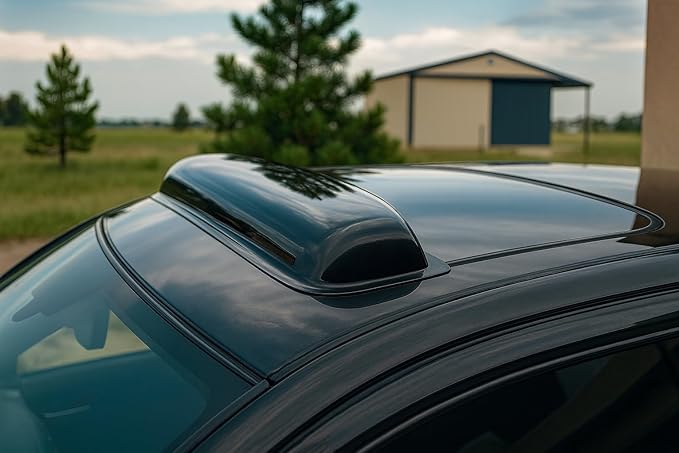 [Upgraded 2025] ICBEAMER 37.8" 980mm Sunroof Wind Deflector,Universal Fit Tinted Moonroof Visor for Deflecting Noise, Rain and Windy Weather, Car Accessories Sun Shade Dark Smoke Smooth/Waterproof