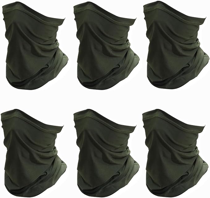 SHEVERCH 6 Pack Neck Gaiter Face Mask Sun Protection Cooling Bandana Face Cover Windproof Dustproof Neck Scarf