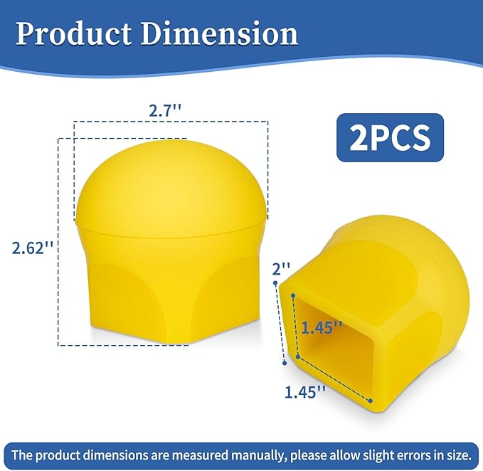 Ladder Stabilizer Bumpers Compatible with Werner Extension Ladder Stabilizer, 2 Pack Non-Slip Ladder Covers Replacement, Standoff Stabilizer Rubber End Caps Pads for 1-1/2" Square Tube Rubber Ladder