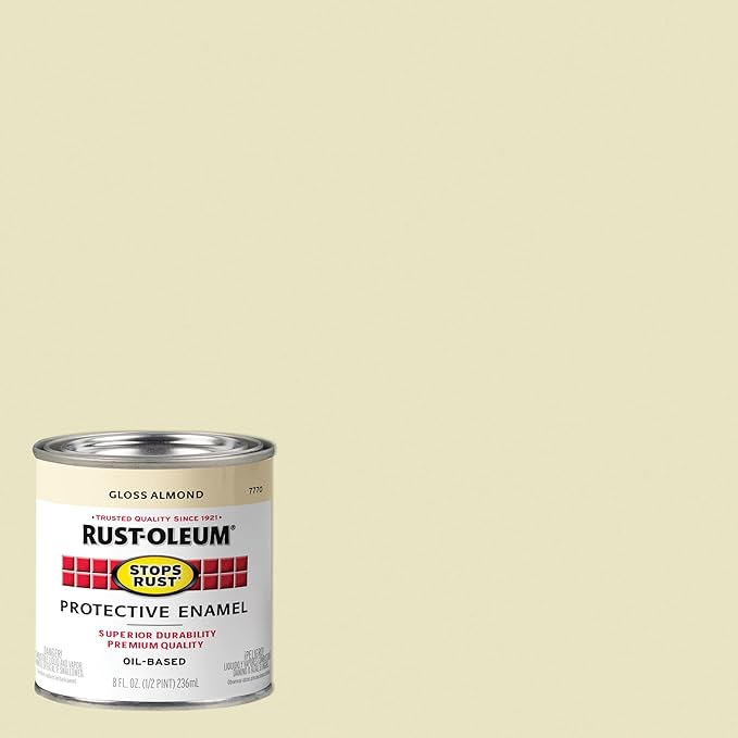 Rust-Oleum 7770730-6PK Stops Rust Brush On Paint, Half Pint, Gloss Almond, (Pack of 6)