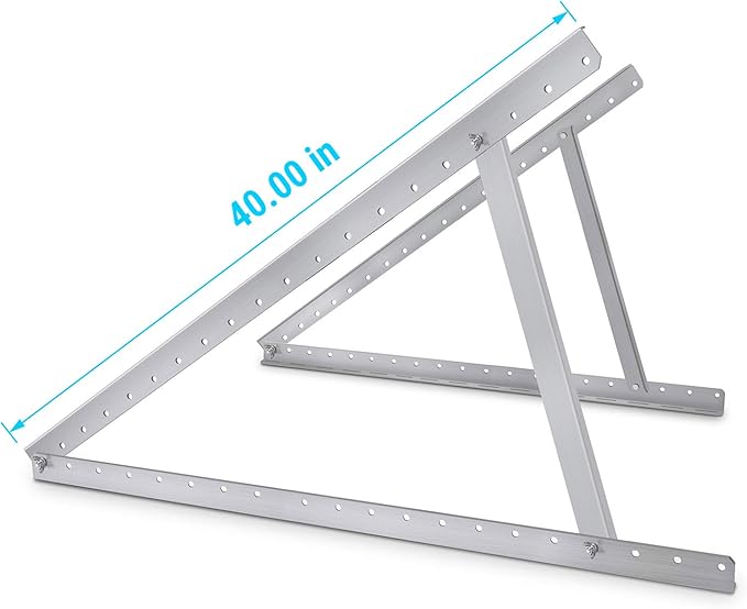 Newpowa Adjustable Solar Panel Tilt Mount Brackets Kit Folding Tilt Legs Support to 100 180 200 220 360 Watt Solar Panel for Off-Grid, RV, Roof, Boat (40inch Width)
