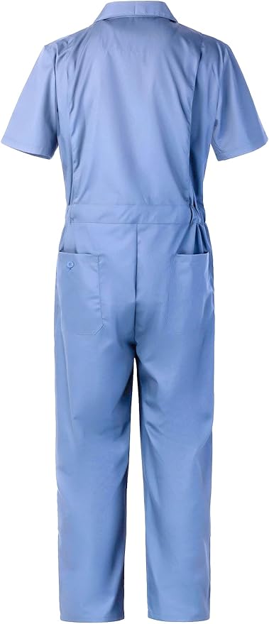 Mens Short Sleeve Coveralls Work Mechanics Jumpsuit Summer Overall Work Suit Breathable Crawl Suit Coverall
