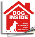 iSYFIX Dog Inside Alert Signs Stickers - 4 Pack 5x5 Inch - Premium Self-Adhesive Vinyl, Laminated for Ultimate UV, Weather, Scratch, Water and Fade Resistance, Indoor and Outdoor red