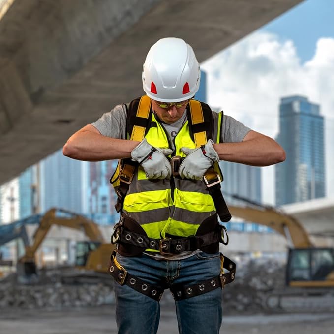 Guardian Seraph Construction Style Harness Waist Pad PT Chest TB Leg 3D (Dorsal, Sides) OSHA and ANSI Compliant