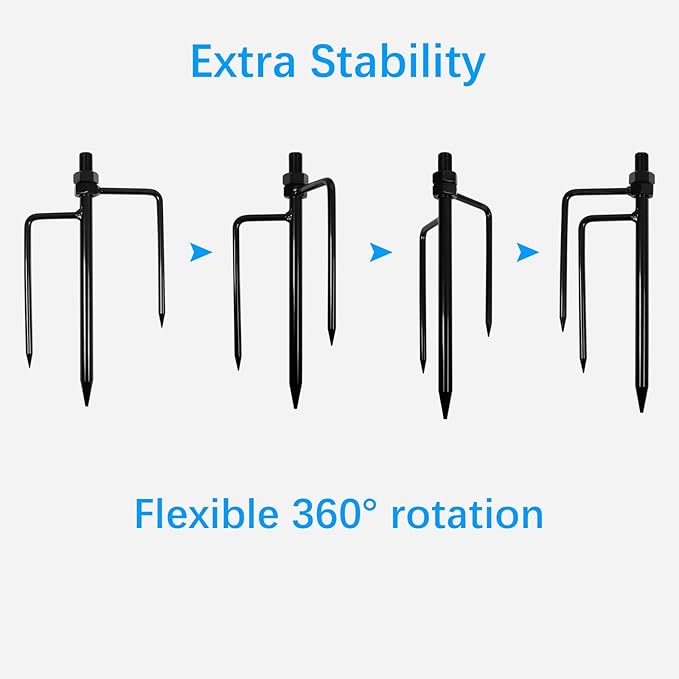 2 in 1 Metal Ground Stake Mount for R-ing Outdoor Cam Plus and Solar Panel, 48 Inch Heigh, with Weatherproof Silicone Cover, 360 Degree Adjustable Camera Mount for Yard