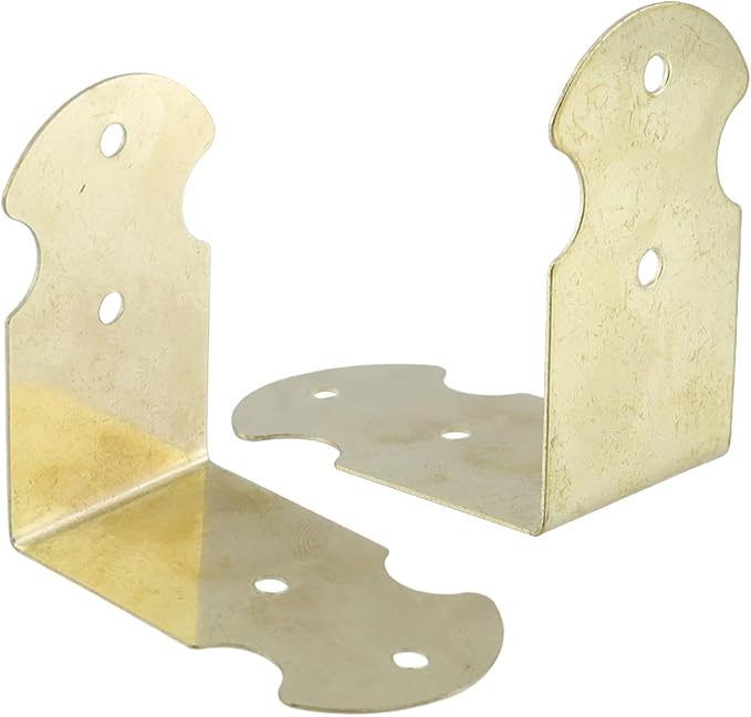 Geesatis 1.6" X 0.7" Set of 20 Right Angle Decorative Corner Protector Box Edge Cover Bracket, with Mounting Screws, Iron,Gold