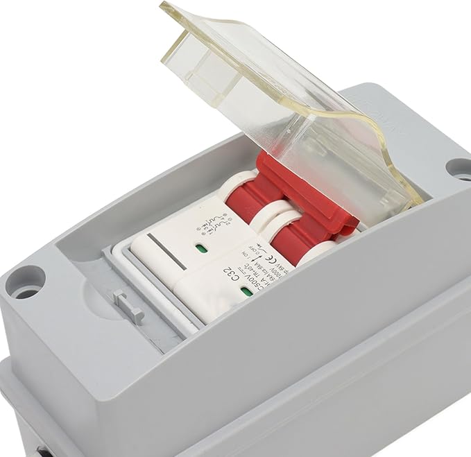 DC 500V 32A Circuit Breaker Protector with IP65 Waterproof Enclosure, 2-Pole Disconnect Switch for Solar Panel Systems, RV, and Off-Grid Applications (Includes Cable and PV Connector)