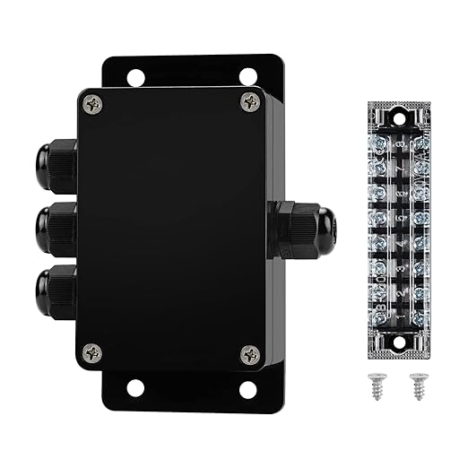 ABS IP67 Waterproof Dustproof Electrical Junction Box, with 15A 600V Barrier Terminal Cable Connector, 1 in/3 Out Power Junction Box（3.93 * 2.67 * 1.96in）