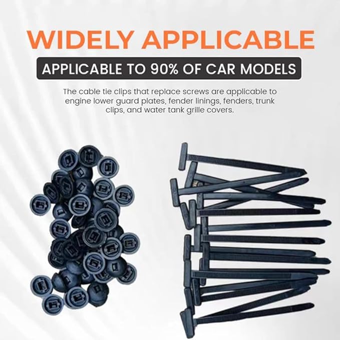 100pcs Nylon Universal Cable Tie Buckle – Heavy Duty Self-Locking Zip Ties With Pin & Button Design, Plastic Cable Ties Tool, UV Resistant Wire Ties for Car Daily Repair