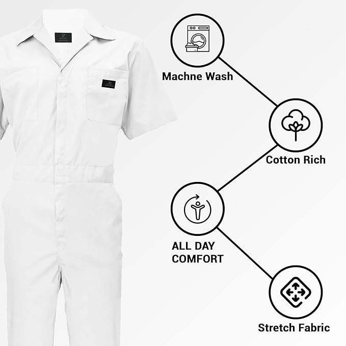 Coveralls Workwear Men Short Sleeve Coveralls