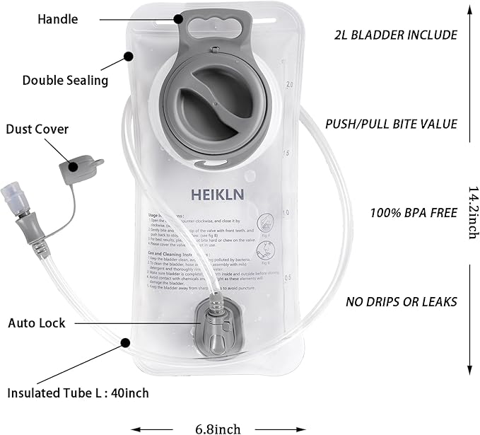 Hydration Backpack,Lightweight Water Backpack with 2L Water Bladder Running Hydration Vest Backpack for Hiking Running Cycling Hiking