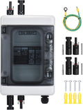 DIHOOL Solar Panel Disconnect Switch Box 40 Amp DC Circuit Breaker Box, 1000V PV Combiner Box for RV