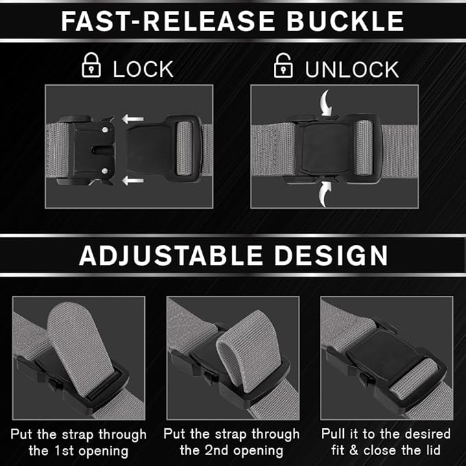 TECEUM Tactical Belt – Heavy-Duty & Quick Release – Military, Work, Rigger, Duty & Utility Belt for Men