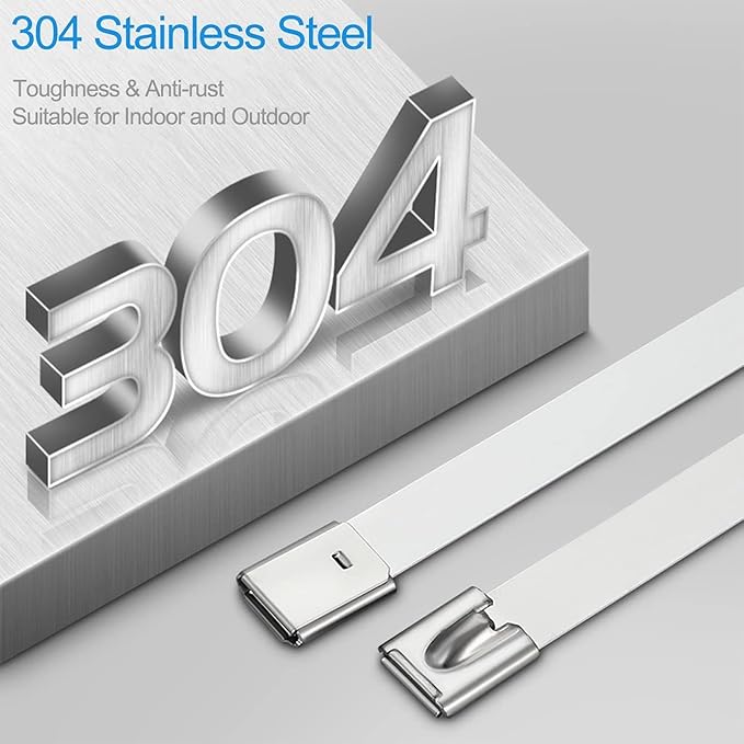 Metal Zip Ties Heavy Duty Outdoor, 40 Inch 880 Lb Wide Stainless Steel Zip Ties Self-locking Metal Cable Ties Suitable for Exhaust Wrap, Fence, Farms, Pipes, Cables, as well as Outdoor binding 20PCS