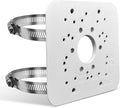 Universal Vertical Pole Corner Mount Bracket for Security Camera, Stainless Steel Pole Mount Adapter with 4 Loops, CCTV Cameras Mounting Brackets, Solar Panel Clamp