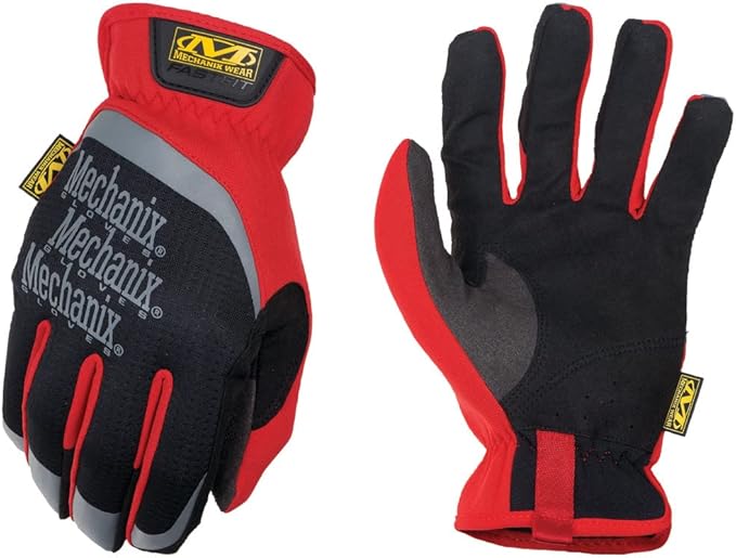 Mechanix Wear FastFit Work Gloves - Anti-Slip & Abrasion Resistant Heavy Duty Gloves - Touchscreen Compatible - Vibration Damping - Multipurpose Use - Medium - Red