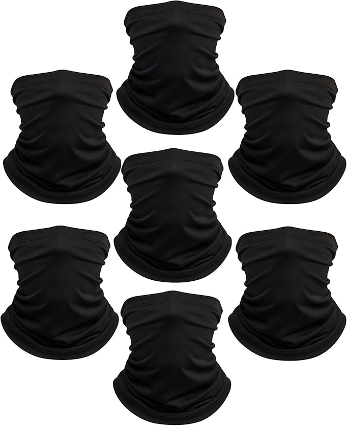 Xeoxarel Neck Gaiter, 7 Pack Cooling UV Protection, Bandana Face Mask Scarf for Men and Women