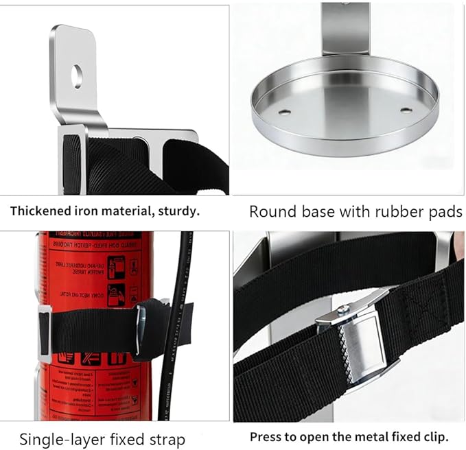 Fire Extinguisher Mount,Wall Mounted Bracket,Compatible with 2.5 lb Fire Extinguishers,Stainless Steel (2.5LB Stainless Steel 1pcs)