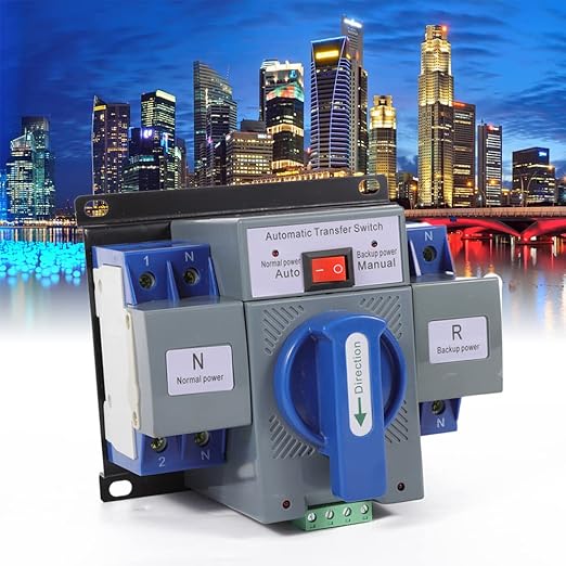 Dual Power Automatic Transfer Switch 110V 2P 63A Generator Changeover Switch 50/60Hz