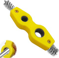 4 in 1 Car Battery Terminal Cleaning Brush, Anti-Rust Auto Battery Cleaner Brush Tool, Universal for Automotive and Marine for Plumbing Installation Soldering Brazing, Car Accessories (Yellow)