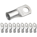 SELTERM 10pcs 1/0 AWG-3/8" Stud Tinned Copper Wire Lugs, Heavy Duty Battery Cable Ends,0 Gauge Ring Terminals, UL Battery Lugs Marine Grade Copper Eyelets Electrical Battery Terminal Connectors
