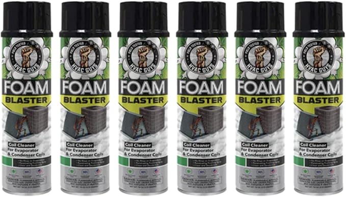Leak Saver Foam Blaster AC Coil Cleaner for AC Unit 6-Pack | No Rinse Formula for Evaporators & Condensers | Neutral Citrus Scent