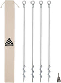 Ground Anchors Screw-in 32" Set of 4 With Drill Bit - Earth Stakes Heavy Duty for Mobile Home, Shed, Swing Set, Tree, Awning Canopy