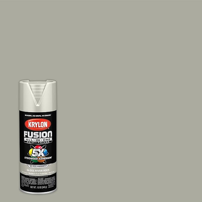 Krylon Fusion All-In-One Adhesive Spray Paint for Indoor/Outdoor Use, 12 oz, River Rock