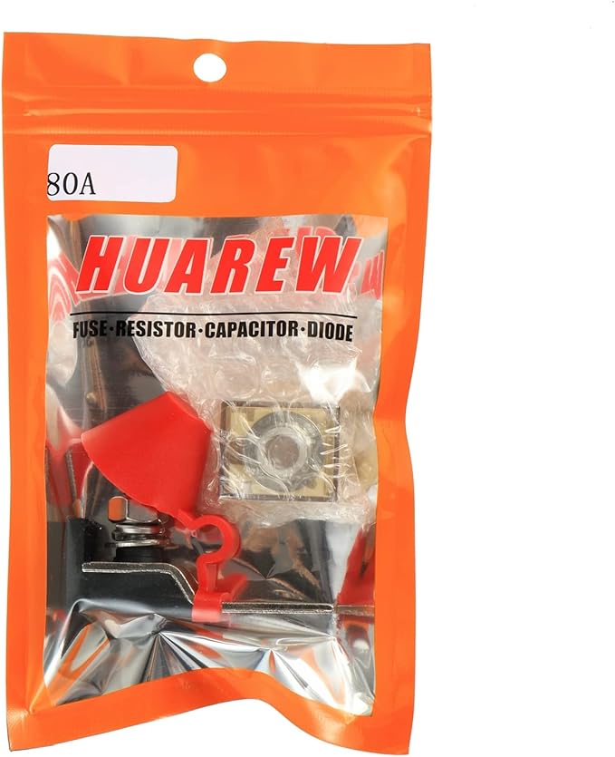 80 AMP MRBF Terminal Block Fuse Holder Single Stud 5/16" (M8) Compact Rated Battery Fuse 80A