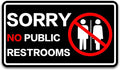 Sorry No Public Restroom Signs, Self Adhesive Weatherproof UV Protected Vinyl No Public Bathroom Signs for Business Window Door