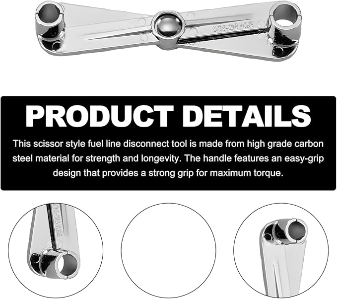 Fuel Line Disconnect Tool, 3/4 5/8 1/2 3/8 Inch Fuel Filter Removal Tool for Quick Disconnection, Multi-Purpose Scissor Fuel Line Wrench Fit Cars Truck SUV, Car Accessories