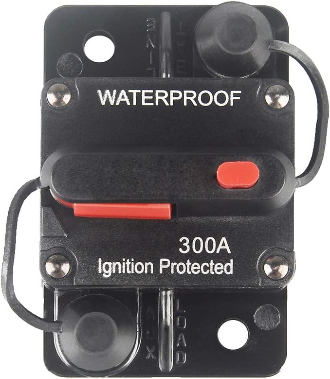 300 Amp Circuit Breaker with Manual Reset 12V-36V DC Waterproof Surface Mount for Car Audio Rv Marine Boat Truck Trolling Motors, 30-300A Car Speaker Resettable Fuse