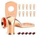 10 PCS Battery Terminal Connectors, Battery Cable Ends Lugs, 6 Gauge Wire Connectors, Ring Terminals, Copper Wire Lugs with Heat Shrink Tubing.