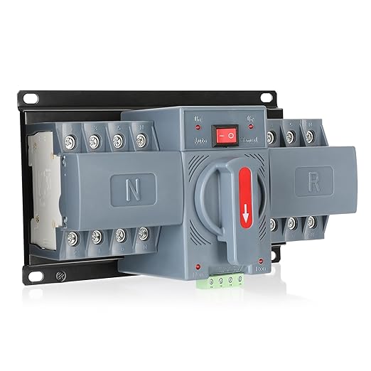 6-100amp AC220V Automatic/Manual Transfer Switch 4P 50/60Hz, 4POLE 100A ATS Auto Changeover Dual Power Switch for Generator,CE Certified ATS Solar Back Up Power Auto Selector Overvoltage, Undervoltage