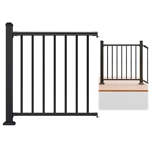 Egadis 36 in. H x 3 ft. W Porch and Deck Railing Kit, Aluminum Railing Kit, Textured AAMA 2604 Powder-Coat Finish Rail System for Outdoor Decks, Porches & Balconies (1 Post, 1 Panel)