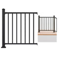 Egadis 36 in. H x 3 ft. W Porch and Deck Railing Kit, Aluminum Railing Kit, Textured AAMA 2604 Powder-Coat Finish Rail System for Outdoor Decks, Porches & Balconies (1 Post, 1 Panel)