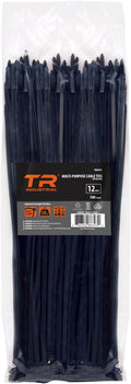 TR Industrial Multi-Purpose UV Resistant Black Cable Ties, 12 inches, 100 Pack