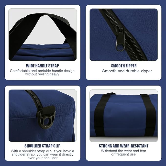 Small Tool Bag,Close Top Wide Mouth Tool Organizer Bag,Large Capacity Tool Bags for Men,Canvas Tool Storage Bag for Storage Handbag for Screwdrivers,Wrench,Pliers Hand Tools (Royal Blue, 14 Inch)