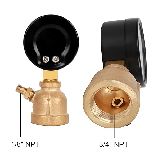 Gas Line Pressure Tester, Brass Gas Pressure Tester Gauge, 3/4" FNPT Forged Brass Assembly with Air Pressure Gauge 100psi and Air Bleeding Valve for Pressure Testing on Home Gas Line